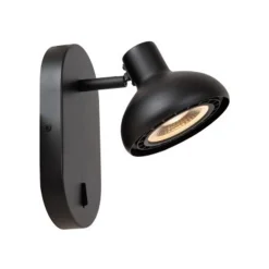 Lucide SENSAS Bedlamp-Zwart-1xGU10 (ES111)-12W-Staal