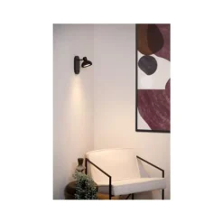 Lucide SENSAS Bedlamp-Zwart-1xGU10 (ES111)-12W-Staal