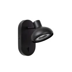 Lucide SENSAS Bedlamp-Zwart-1xGU10 (ES111)-12W-Staal