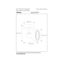 Lucide SENSAS Plafondspot-Wit-1xGU10 (ES111)-12W-Staal