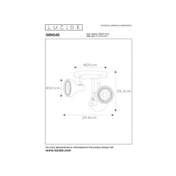 Lucide SENSAS Plafondspot-Wit-Ø25,8-3xGU10 (ES111)-12W