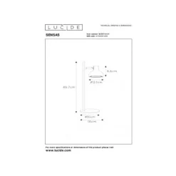 Lucide SENSAS Tafellamp-Wit-Ø18-1xGU10 (ES111)-12W-Staal