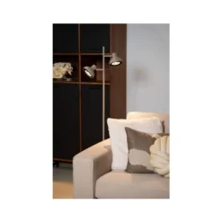 Lucide SENSAS Vloerlamp-Beige-2xGU10 (ES111)-12W-Staal