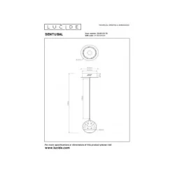 Lucide SENTUBAL Hanglamp-Zwart-Ø14-LED-6,3W-2700K-Glas