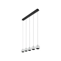 Lucide SENTUBAL Hanglamp-Zwart-LED Dimb.-5,3W-2700K-Glas