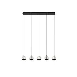 Lucide SENTUBAL Hanglamp-Zwart-LED Dimb.-5,3W-2700K-Glas