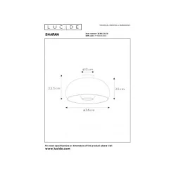 Lucide SHARAN - Plafonnière - Ø 38 cm - 1xE27 - IP21 - Zwart