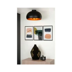 Lucide SHARAN - Plafonnière - Ø 38 cm - 1xE27 - IP21 - Zwart