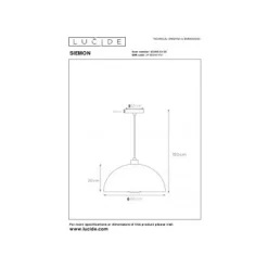 Lucide SIEMON - Hanglamp - Ø 40 cm - 1xE27 - Blauw