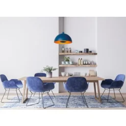 Lucide SIEMON - Hanglamp - Ø 40 cm - 1xE27 - Blauw