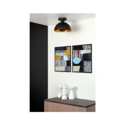 Lucide SIEMON - Plafonnière - Ø 25 cm - 1xE27 - Zwart