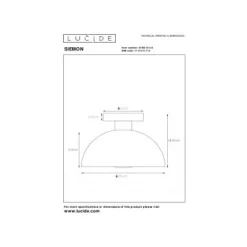 Lucide SIEMON - Plafonnière - Ø 25 cm - 1xE27 - Okergeel