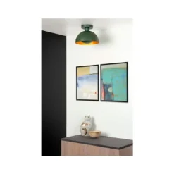 Lucide SIEMON - Plafonnière - Ø 25 cm - 1xE27 - Groen