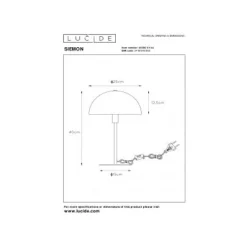 Lucide SIEMON - Tafellamp - Ø 25 cm - 1xE14 - Okergeel