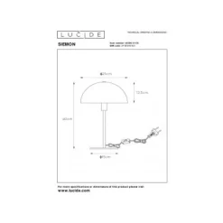 Lucide SIEMON - Tafellamp - Ø 25 cm - 1xE14 - Zwart