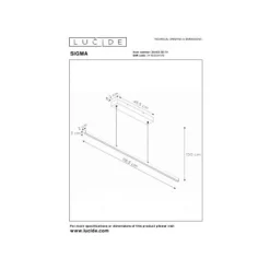 Lucide SIGMA - Hanglamp - LED Dimb. - 1x30W 2700K - Wit