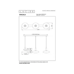 Lucide SINGALA HANGLAMP 3XE27 MAT GOUD / MESSING