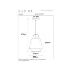 Lucide SISKA Hanglamp-Fumé-1xE27-40W-Glas