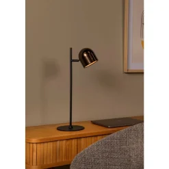 Lucide SKANSKA RECH - Oplaadbare Bureaulamp Binnen/Buiten - Accu/Batterij - LED Dimb. - CCT - 1x3W 3000K/6000K - IP44 - Koffie