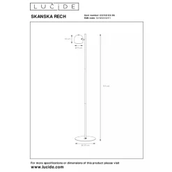 Lucide SKANSKA RECH - Oplaadbare Vloerlamp Binnen/Buiten - Accu/Batterij - Ø 23 cm - LED Dimb. - CCT - 1x3W 3000K/6000K - IP44 - Koffie