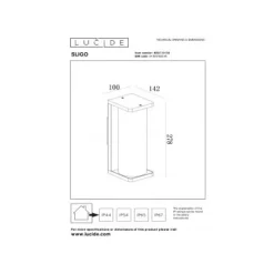 Lucide SLIGO Wandlamp Buiten-Zwart-1xE27-15W-IP54-PVC