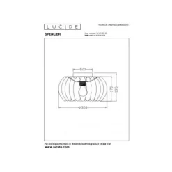 Lucide SPENCER Plafonnière-Grijs-Ø30-1xE27-40W-Vilt