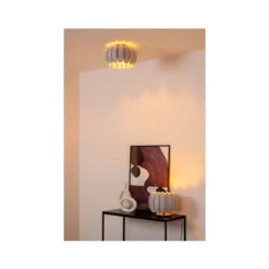 Lucide SPENCER Plafonnière-Grijs-Ø30-1xE27-40W-Vilt