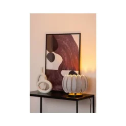 Lucide SPENCER Tafellamp-Grijs-Ø30-1xE27-40W-Vilt