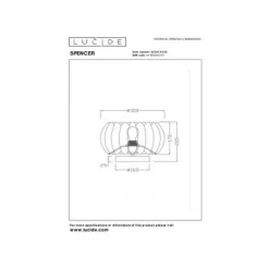 Lucide SPENCER Tafellamp-Zwart-Ø30-1xE27-40W-Vilt