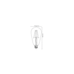 Lucide ST64 - Filament lamp - Ø 6,4 cm - LED Dimb. - E27 - 1x5W 2700K - Transparant Lucide
