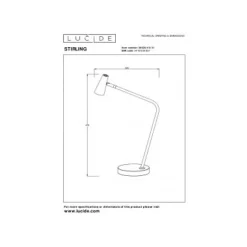 Lucide STIRLING Tafellamp-Wit-LED Dimb.-3W-2700K