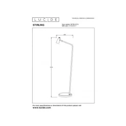 Lucide STIRLING Vloerlamp-Wit-LED Dimb.-3W-2700K