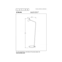 Lucide STIRLING Vloerlamp-Zwart-LED Dimb.-3W-2700K