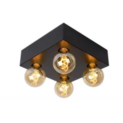 Lucide SURTUS Plafonnier 4xE27 60W Zwart