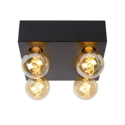 Lucide SURTUS Plafonnier 4xE27 60W Zwart