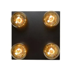 Lucide SURTUS Plafonnier 4xE27 60W Zwart