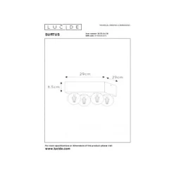 Lucide SURTUS Plafonnier 4xE27 60W Zwart