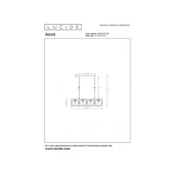 Lucide SUUS Hanglamp-Zwart-4xE27-40W-Metaal