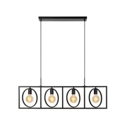 Lucide SUUS Hanglamp-Zwart-4xE27-40W-Metaal