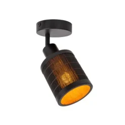 Lucide TAGALOG Plafondspot-Zwart-Ø10-1xE27-40W-Bamboe