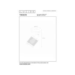 Lucide TAGALOG Plafondspot-Zwart-Ø10-1xE27-40W-Bamboe