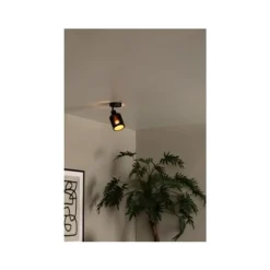 Lucide TAGALOG Plafondspot-Zwart-Ø10-1xE27-40W-Bamboe