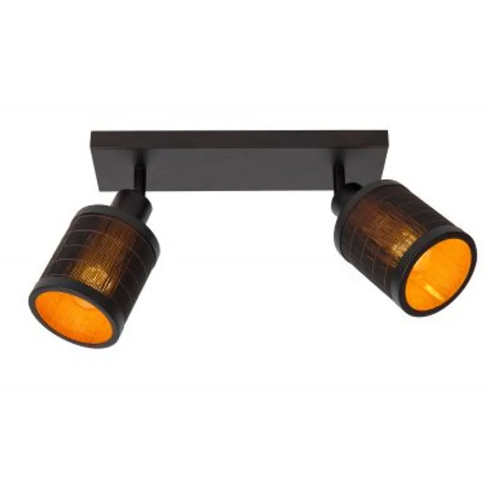 Lucide TAGALOG Plafondspot-Zwart-2xE27-40W-Bamboe