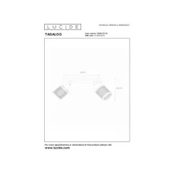 Lucide TAGALOG Plafondspot-Zwart-2xE27-40W-Bamboe