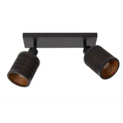 Lucide TAGALOG Plafondspot-Zwart-2xE27-40W-Bamboe