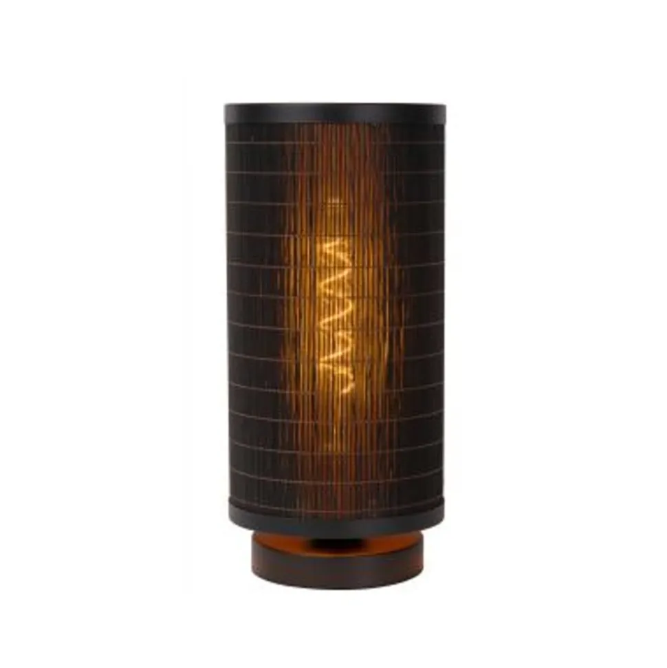 Lucide TAGALOG Tafellamp-Zwart-Ø15-1xE27-40W-Bamboe