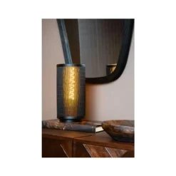 Lucide TAGALOG Tafellamp-Zwart-Ø15-1xE27-40W-Bamboe