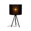 Lucide TAGALOG Tafellamp-Zwart-Ø26-1xE27-40W-Bamboe