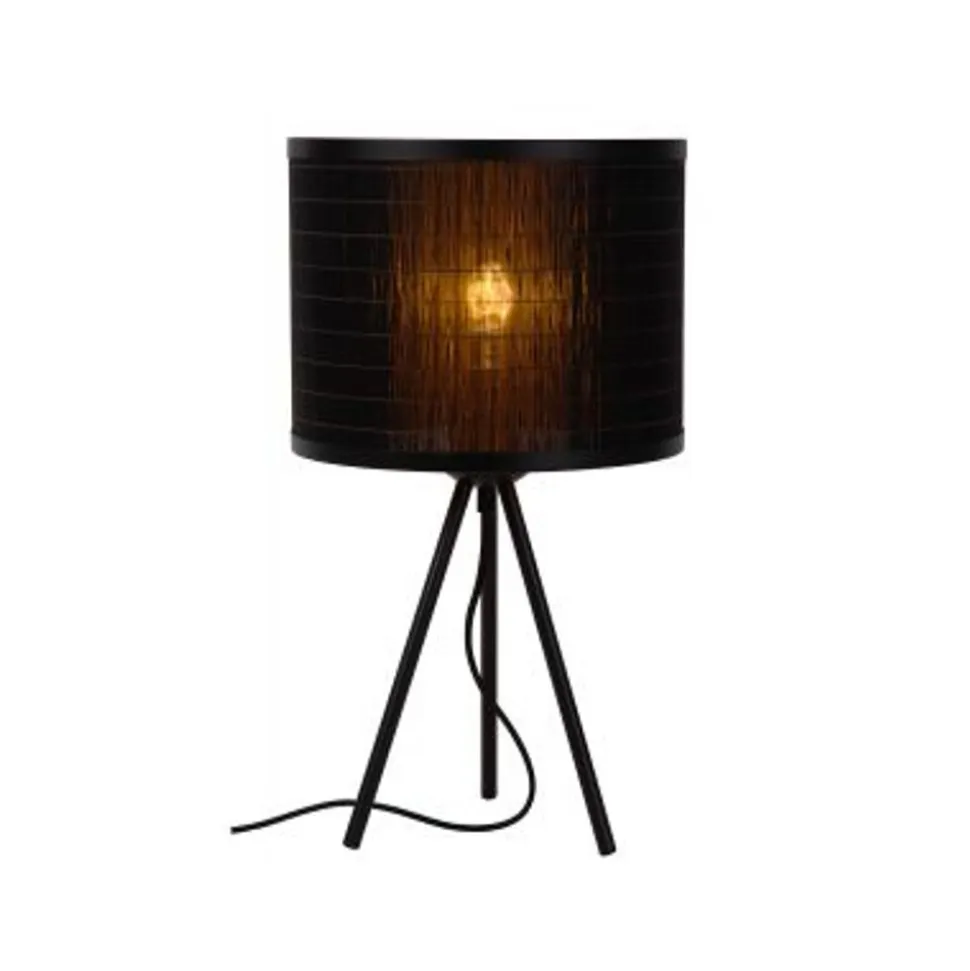 Lucide TAGALOG Tafellamp-Zwart-Ø26-1xE27-40W-Bamboe