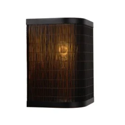 Lucide TAGALOG Wandlamp-Zwart-1xE27-40W-Bamboe
